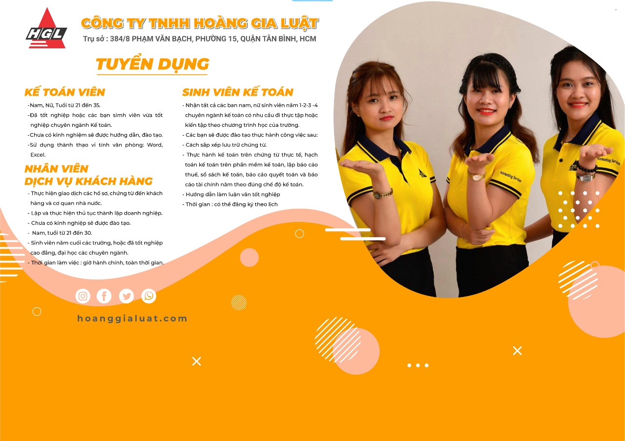 Tuyển dụng nhân viên kinh doanh, nhân viên kế toán