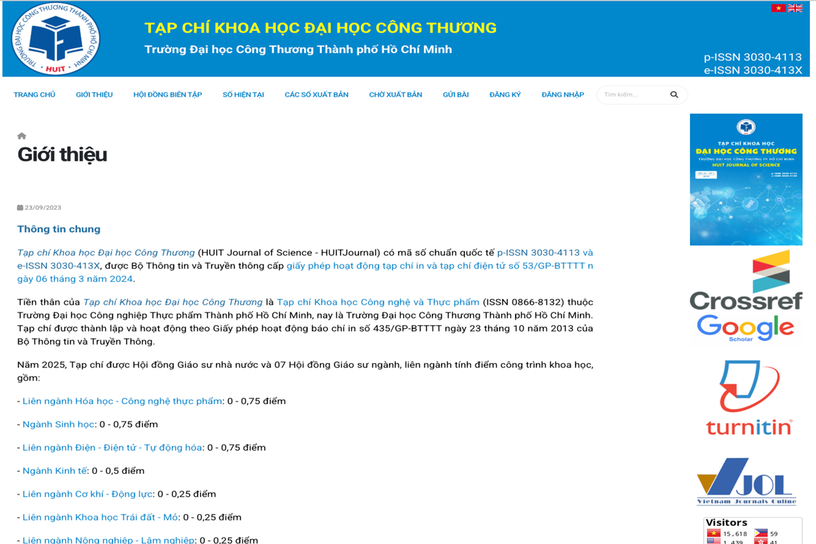 Tạp chí Khoa học Đại học Công Thương được công nhận là Tạp chí đạt tiêu chuẩn khoa học Việt Nam năm 2026